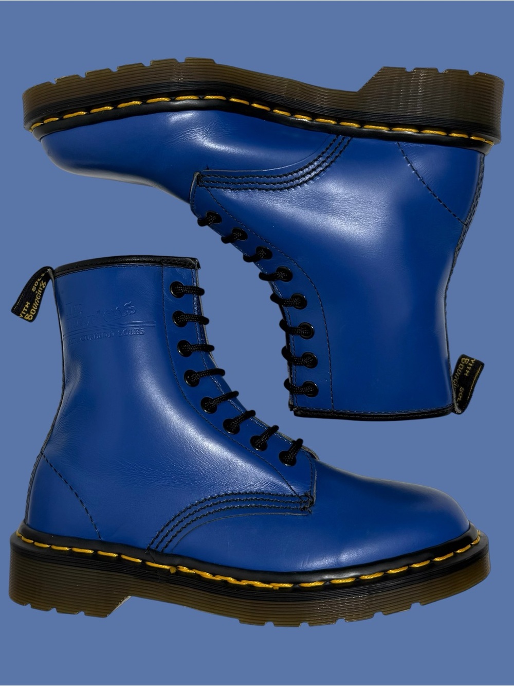Dr. Martens Vintage 1460 Blue Smooth Leather 8 Eye Boots UK 4